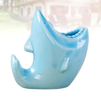 

1PC Flowerpot Decor Gardening Flowerpot Ornament Glazed Ceramic Flowerpot Crafts Ceramic Shark Shaped Succulent Plant Pot for Ga