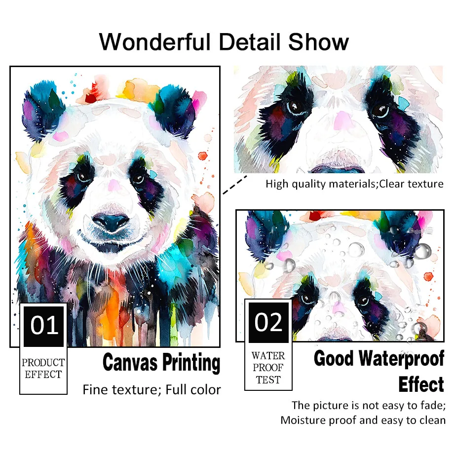 Colorful Lion Tiger Fox Parrot Panda Kids Wall Art Canvas Painting Nordic Posters And Prints Wall Pictures For Living Room Decor