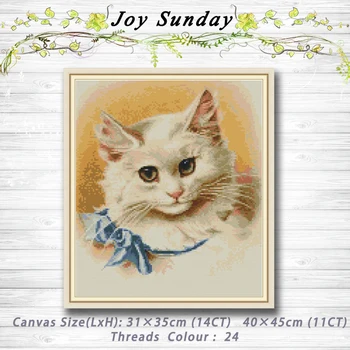 

A cat with a bow tie animal decor painting dmc 14CT 11CT counted cross stitch kits embroidery sets Needlework Sets Home decor