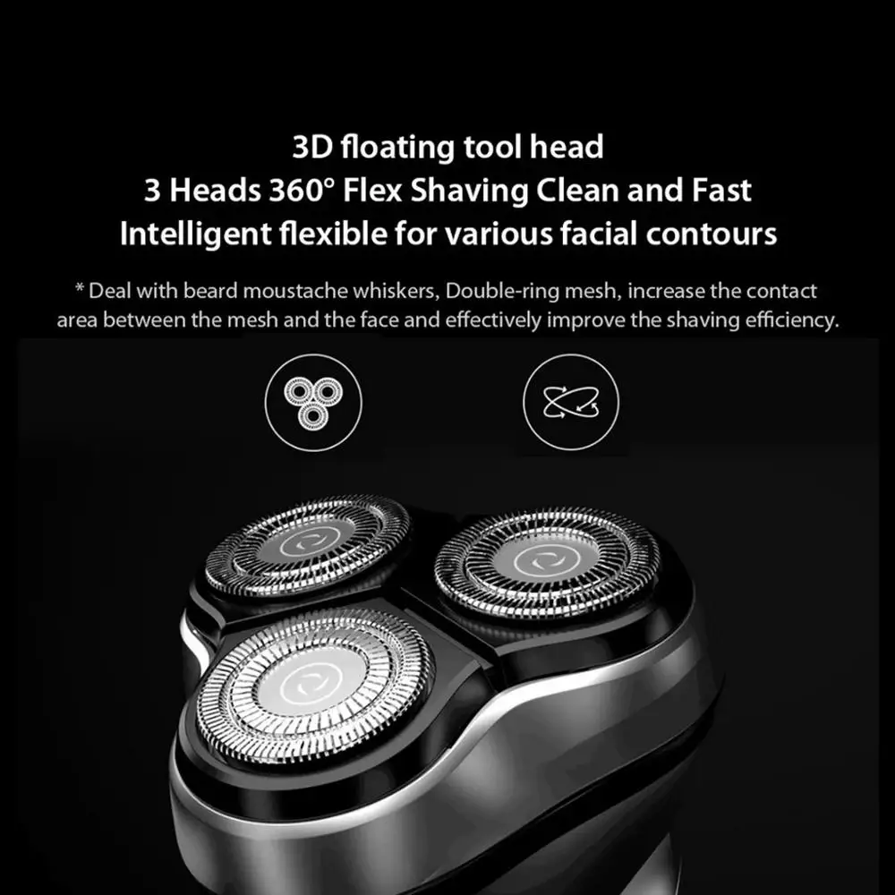 Портативные электробритвы ENCHEN для мужчин бритвенные 3d головки с 3 сменными