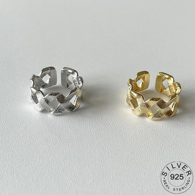 

Женские винтажные кольца из серебра 925 пробы с золотыми линиями