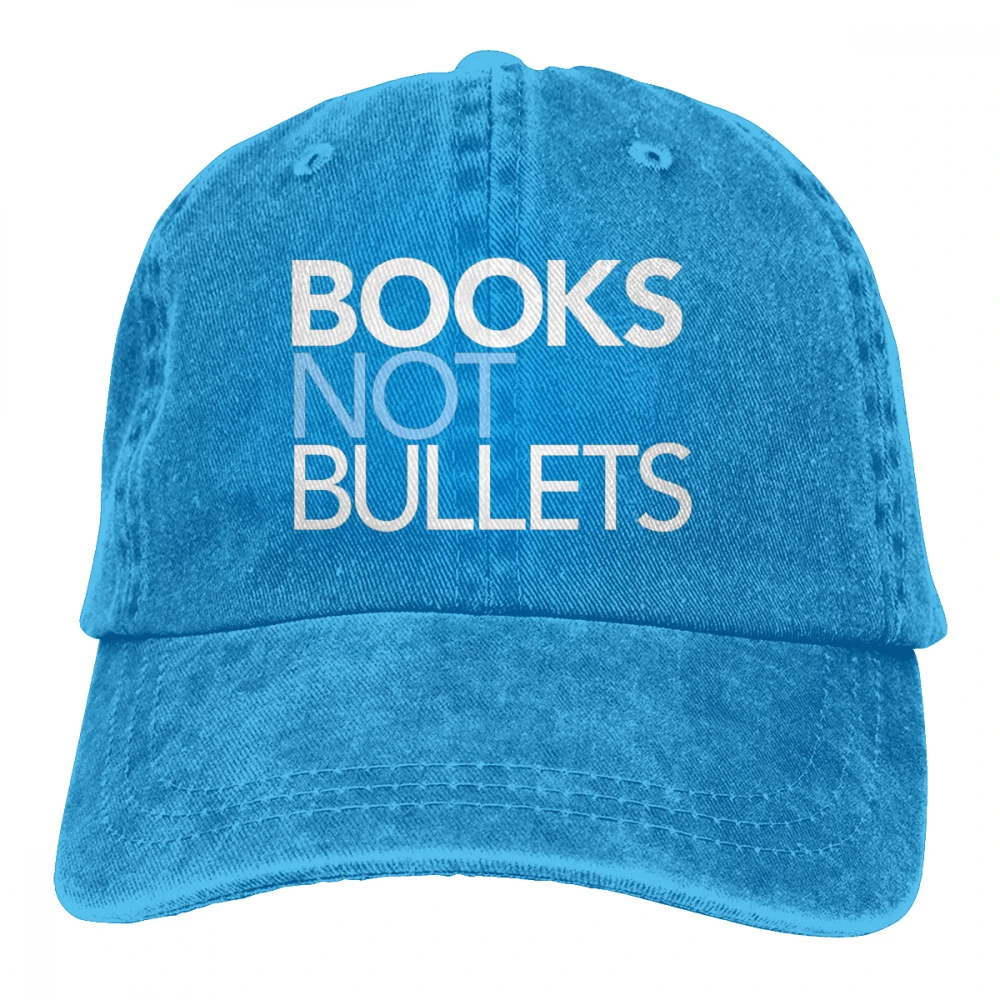 Книги не пули Casquette темно-синий унисекс Мужские Женские джинсовые бейсболка с ремешком кепки Регулируемый Гольф папа шляпа