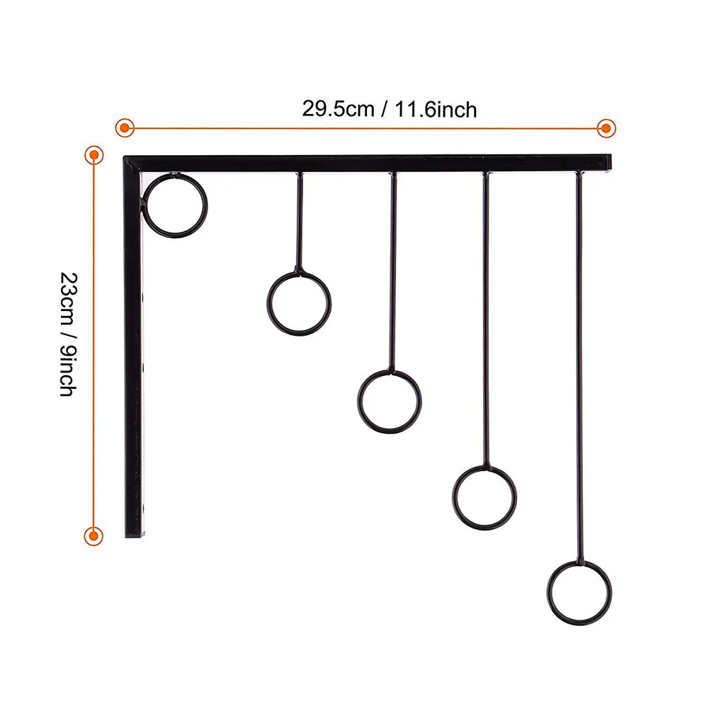 Стойки Прочный Настенный шарф Железный магазин 5 колец вешалка для одежды Сумочка Органайзер держатель для одежды дисплей для дома