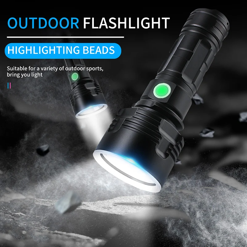 BORUiT 4 Core XHP70.2 LED Flashlight Waterproof Torch Tactical camping hunting light 3 Lighting modes Powered by 26650 battery | Лампы и