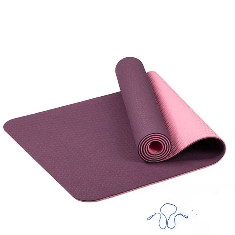 6MM TPE Yoga Mat Anti Slip Sports Fitness Exercise Pilates Gym Colchonete For Beginners cb5feb1b7314637725a2e7: army green|Blue|Green|Light Green|pink|Plum|Purple