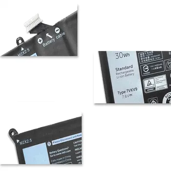 

Brand New 7VKV9 7.6V 30Wh 4020mAh battery for DELL Latitude XPS 12 7000 7275 9250 9TV5X laptop free shipping