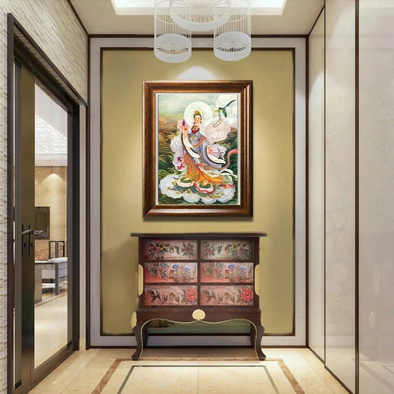 Картина на холсте Avalokitesvara Bodhisattva Thangka буддизм Настенная картина Постер для гостиной коридора украшение