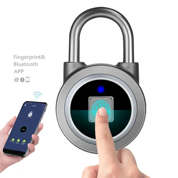 

IP65 Waterproof USB Rechargeable Thumbprint Bluetooth Lock Biometric Fingerprint Padlock
