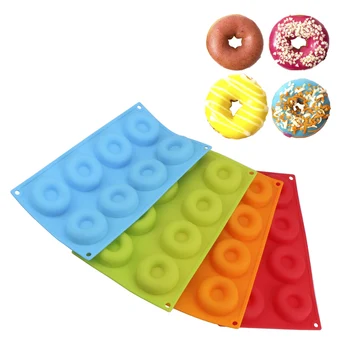 

Baking Pan Chocolate Biscuit Cake Mold Bakeware Silicone Donut Mold DIY Cake Mould Tray Donut Non-Stick Mold 6cm 8-Cavity