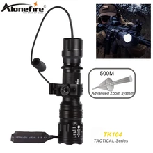 Alonefire TK104 XM-L2 светодиодный зум Профессиональный тактический светильник-вспышка лампа страйкбол винтовка стрелочный пистолет открытый охотничий мощный фонарь светильник