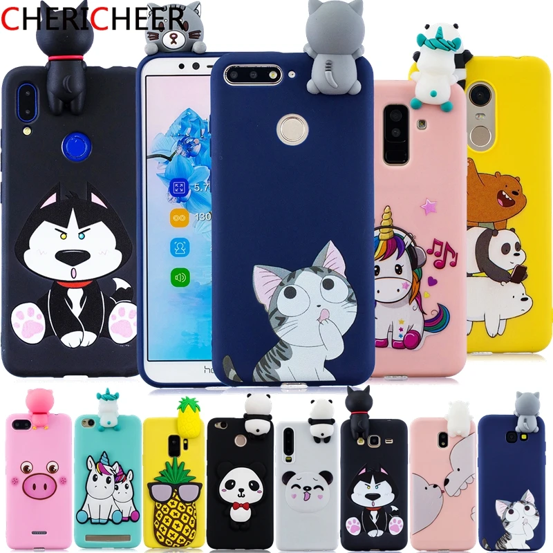 Toys Silicone Cover For Huawei Y6 2018 Case Honor 7A 5.7&quot Dolls Cartoon Prime Cute Phone Pro |