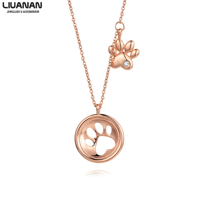 rose gold dog paw necklace