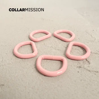 

10pcs/lot Metal Pink D ring DIY for dog collar 20mm connection metal buckle DIY half ring belt buckle CDK20P