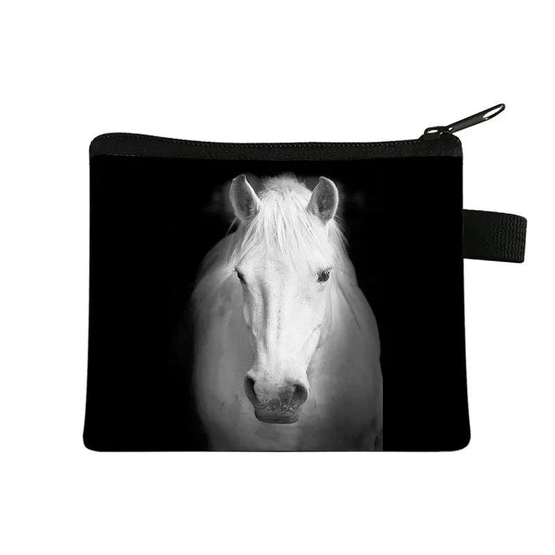 Coin Purse Black And White Animal Children's Wallet Student Portable Card Bag Coin Key Storage Bag Large Capacity Hand Coin Purse Card Wallet Coin Wallet Change Bag