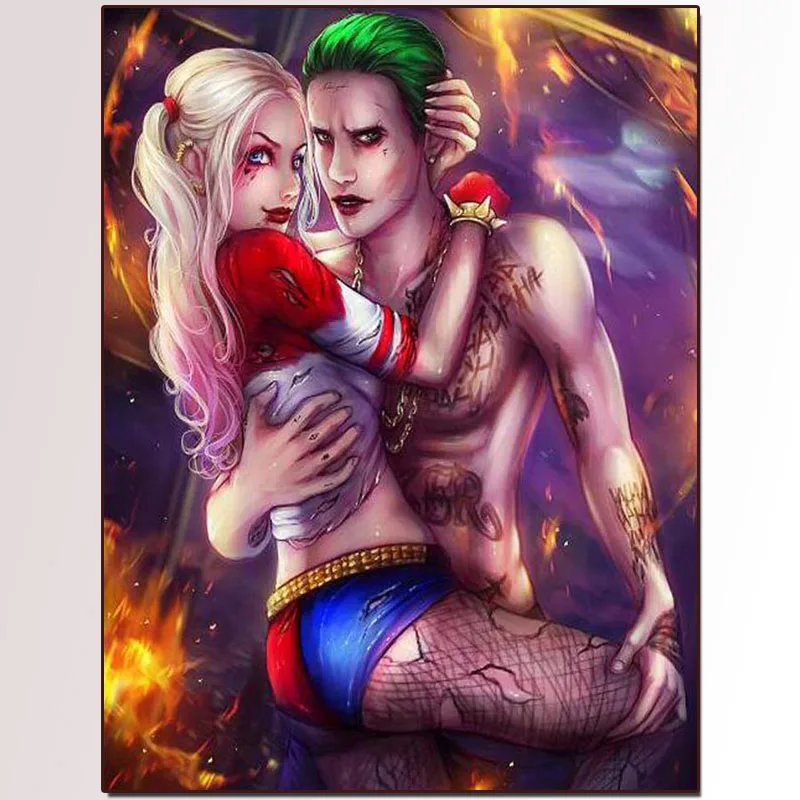 Алмазная 5D картина Harley Quinn Joker с полным заполнением вышивка сделай сам домашний