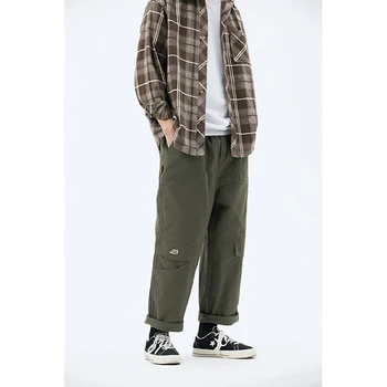 

Men's casual pants 2020 spring and summer new retro drawstring adjustable overalls casual pants youth fashion men's clothing