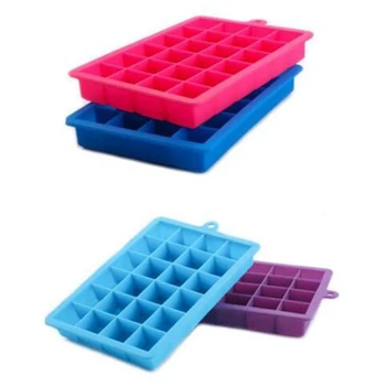 

4Pcs 24 Grid Silicone Ice Tray Molds DIY Desert Cocktail Juice Maker Square Mould Ran Color
