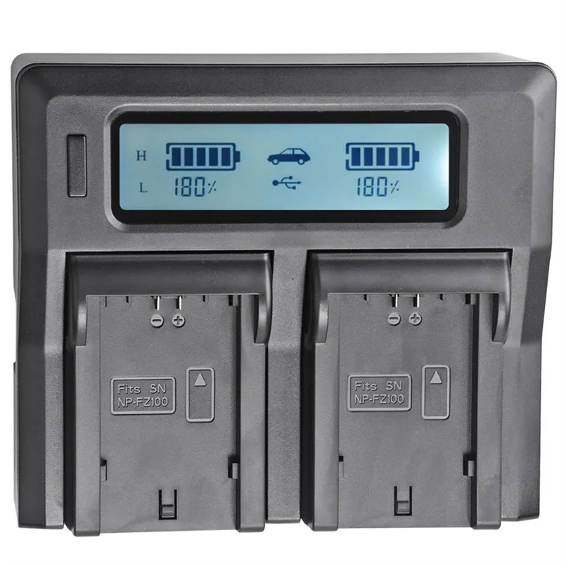 NP FZ100 Camera charging Fast Quick Dual Charger for Sony Alpha 9R A9R 9S A9S A7RIII A7R3 7RM3 A7m3 40AUG292