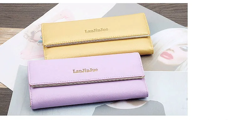 Длинный женский кошелек из натуральной кожи, клатч Cartera Mujer, Элегантный Большой вместительный, 3 сложения, женские кошельки с карманом для мобильного телефона держатель для карт