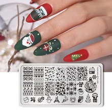 BORN PRETTY Рождество тема ногтей штамповки пластины из нержавеющей стали штамп пластины шаблон дизайн ногтей маникюр дерево снежинка изображение