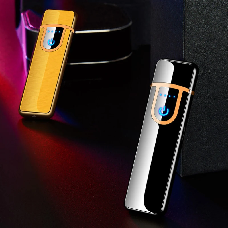 Ультратонкая сенсорная зажигалка с сенсорным экраном ветрозащитная usb зарядкой