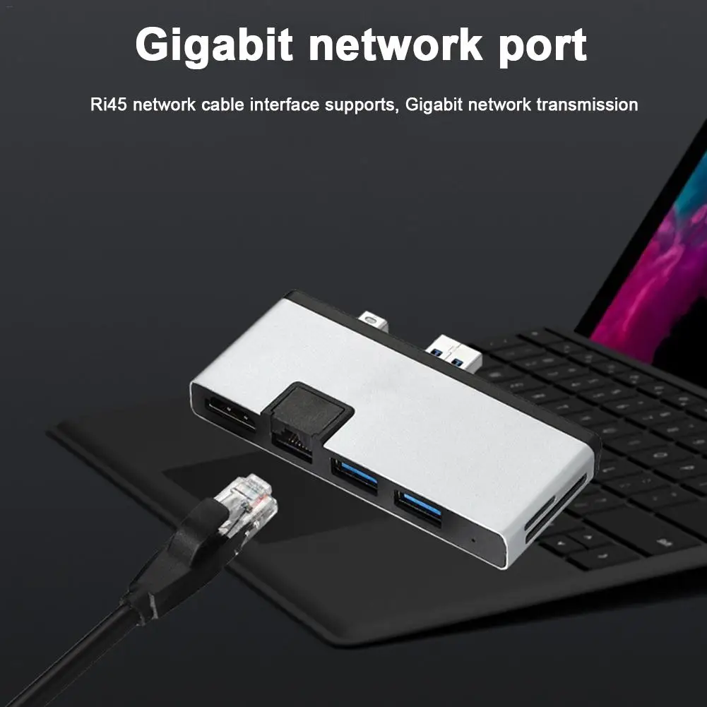  USB 3.0 Hub Adapter Docking Station With Gigabit Ethernet Port And 2 USB 3.0 Ports SD Micro Card Re