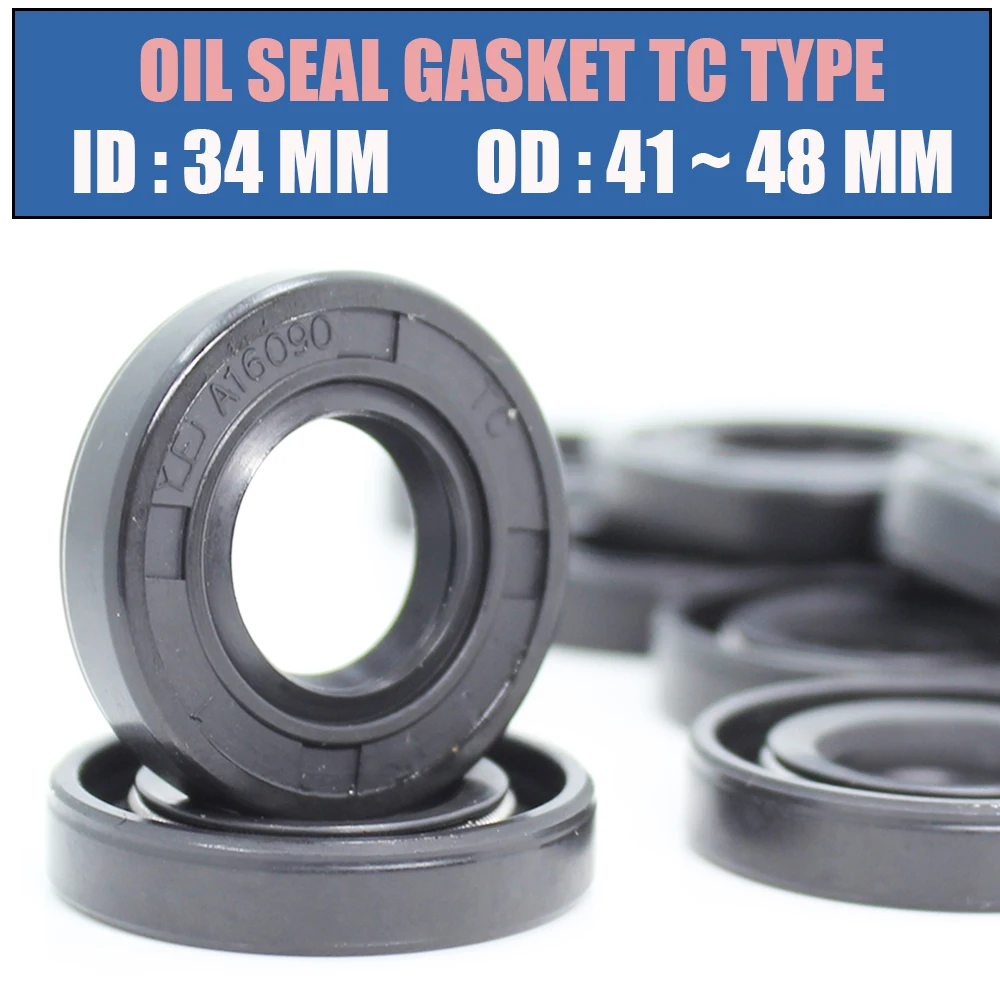 ID 34mm Oil Seal Gasket TC Type Inner 34*41/44/45/46/47/48 mm 4Pcs