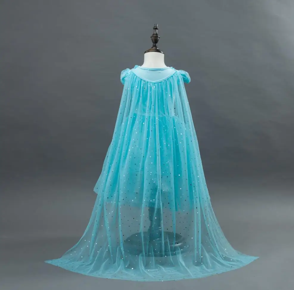 5pcs Girls Summer Dress Elsa Anna Baby Kids Clothes Girl Snow Queen Cosplay Costume Birthday Party Children Clothing Vestidos