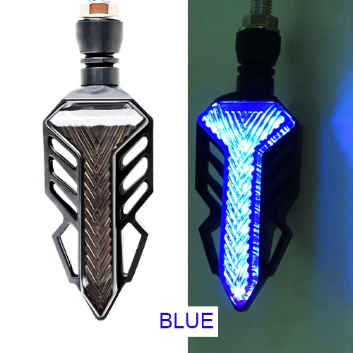 1pcs blue Автомобильные аксессуары для электрического мотоцикла, сигнальные огни поворота, светодиодные индикаторы потока воды, дневные ходовые лампы, стоп-сигнал, задний фонарь - Цвет: 1pcs blue