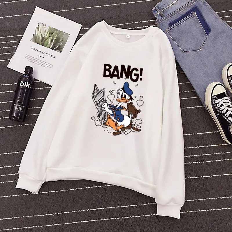 

p49 2019 New Social Hoodies For Girls and boys Character duck Tops Women's Sweatshirt Long-sleeved autumn Winter Velvet Coat