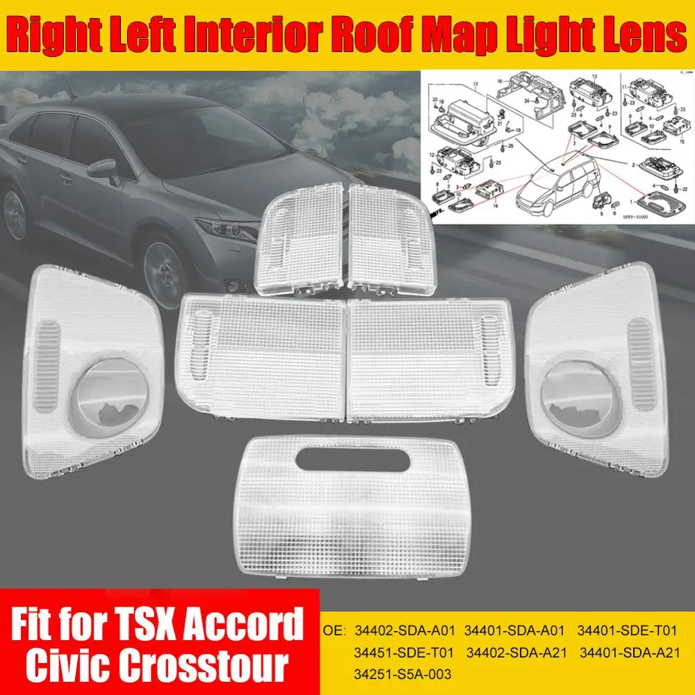 

1Pair /1Pc Interior Roof Map Light Lens For Honda LED Interior Light Footwell Trunk Boot Glove Box Lamp For Honda