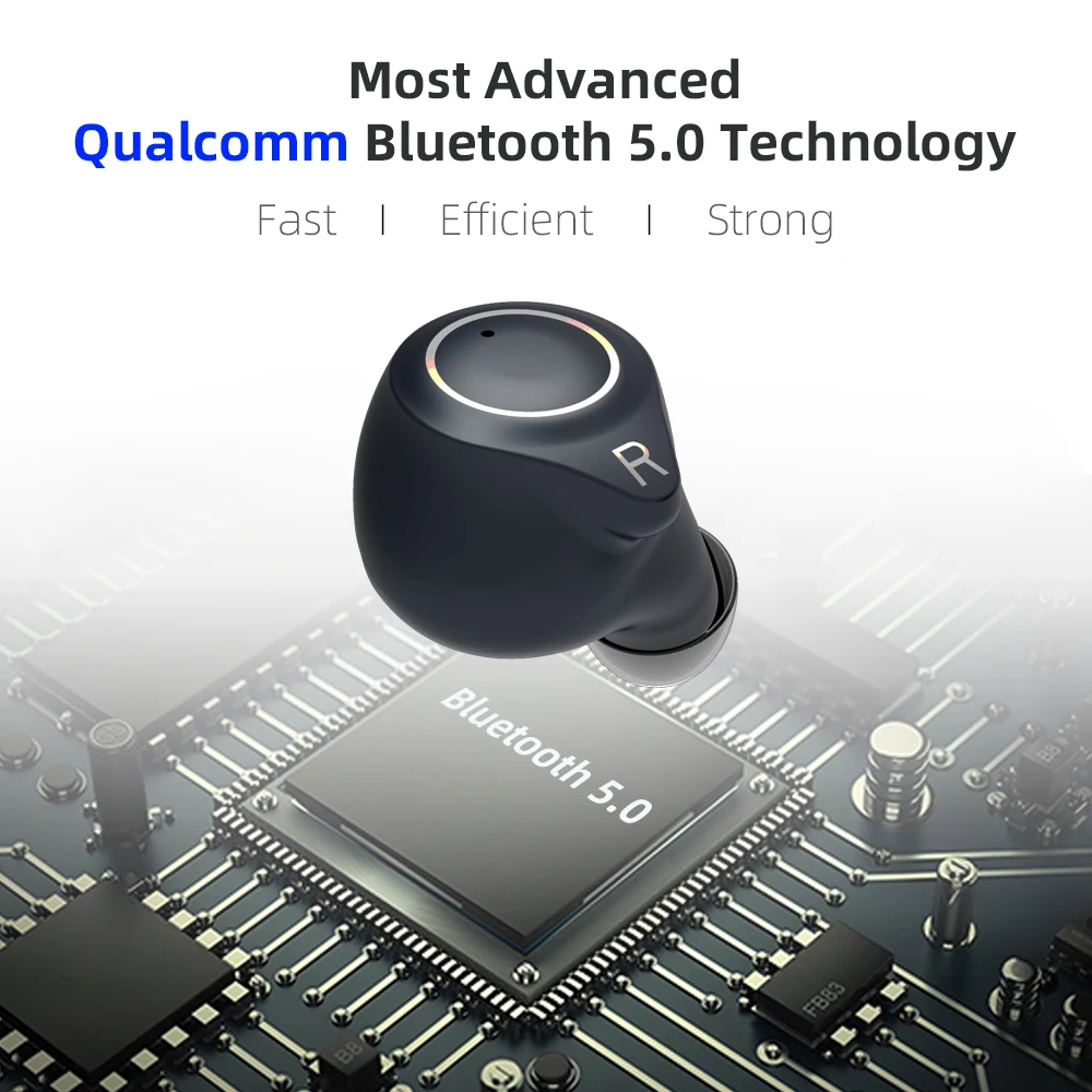 Arikasen true wireless earbuds bluetooth 5.0 TWS earphones 8 hours playtime IPX7 Waterproof bluetooth earbuds wireless earphone