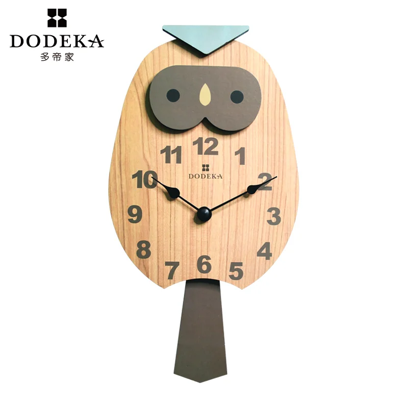 Creative Cute Wall Clock Nordic Cartoon Kids Owl modern Design Girl Wooden Silent Duvar Saati Watch DE50WC | Дом и сад