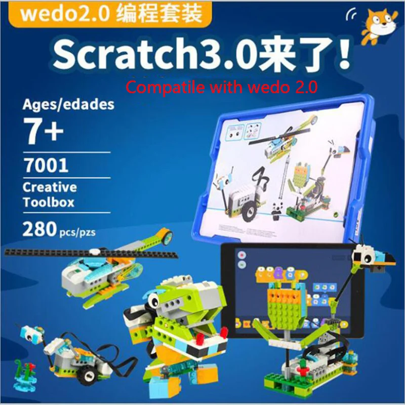 New Technic WeDo 3.0 Robotics Construction Set Building Blocks Compatible with legoes Wedo 2.0 Educational DIY Steam toys 45300 | Игрушки и