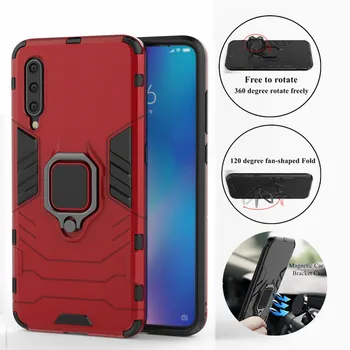 

100PCS Finger Ring Holder Phone Case For Xiaomi Mi9 SE Mi8 Lite Mi A2 A1 Max 3 Mix 2 2S F1 Play Shockproof Cases Armor TPU Cover