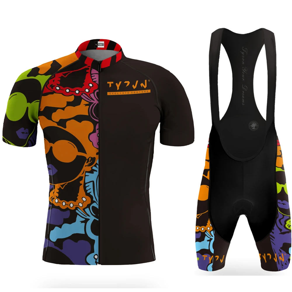 Tyzvn cycling jersey team men&rsquo;s summer road set maillot bicycle clothing culotte sets ciclismo bib gel shorts ropa de hombre