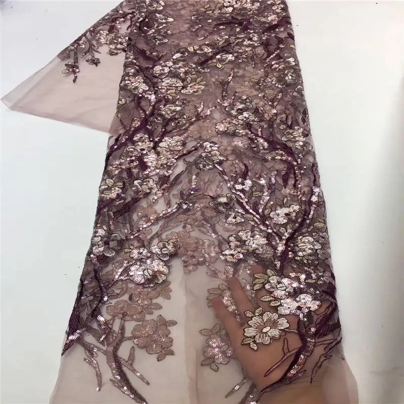 Розовое золото Высокое качество африканская кружевная сетчатая ткань 2019