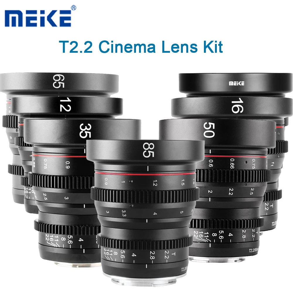 Meike T2.2 Large Aperture Manual Focus Prime Cine Lens for Olympus  Panasonic M43 Fujifilm X Sony E BMPCC 4K Zcam E2 Mount Camera