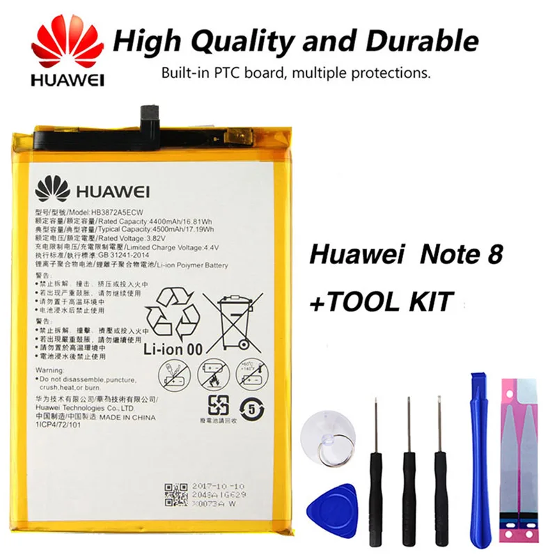 

Original Huawei HB3872A5ECW Phone battery For Huawei Honor Note 8 Smartphone EDI-AL10 EDI-DL00 4500mAh