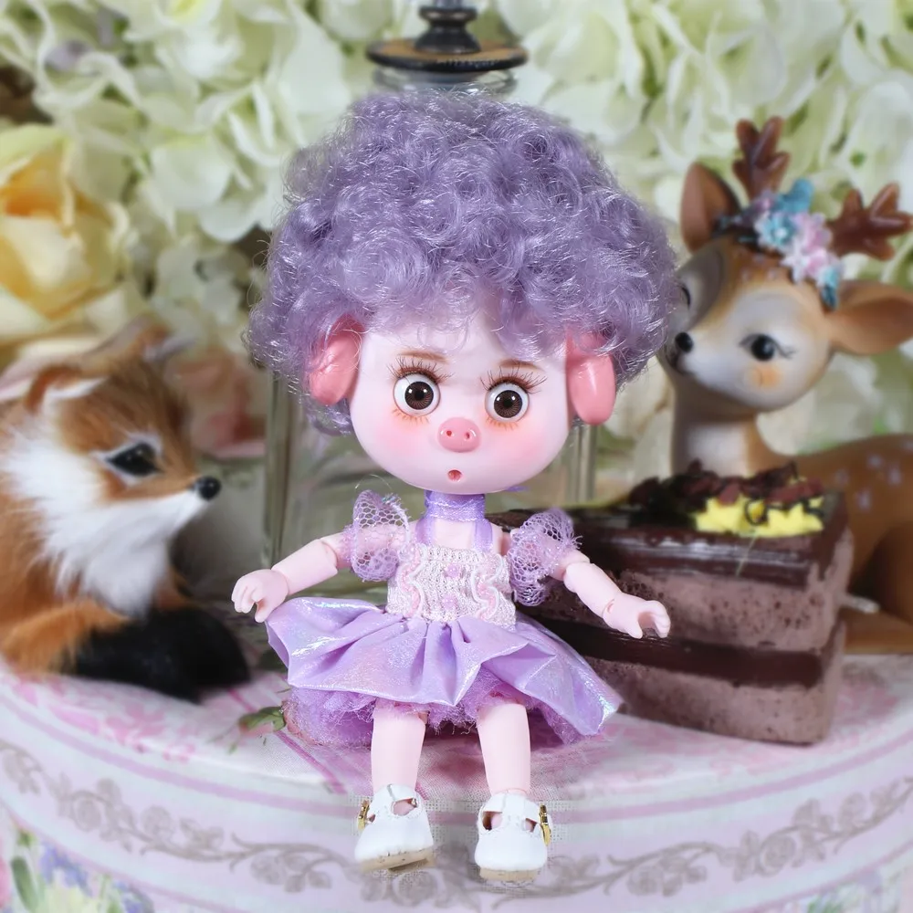 1/12 BJD blyth кукла 26 шарнирное тело Милая свинка ob11 кукла с одеждой Обувь Детский подарок 15 см мини кукла имя от DODO