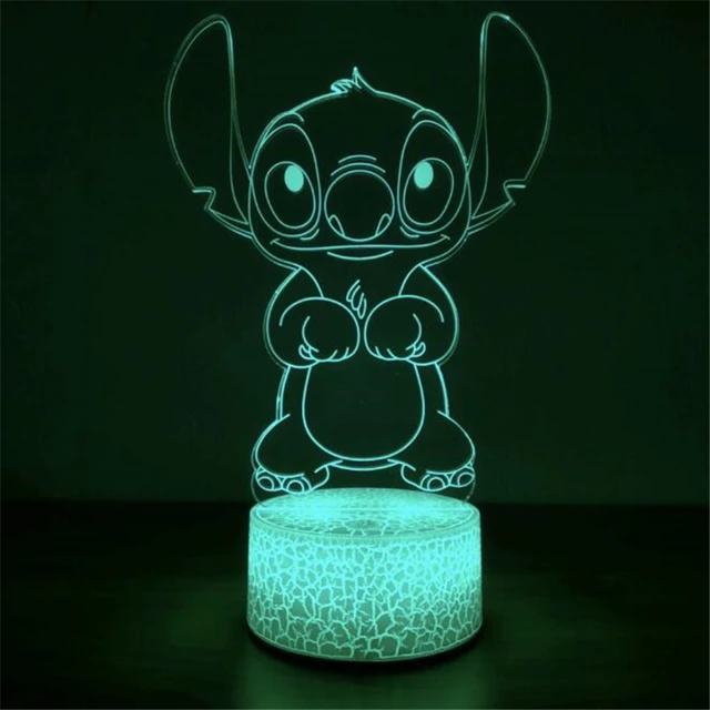 Lampe Lilo & Stitch,Veilleuse de dessin animé 3D Princesse Lampe