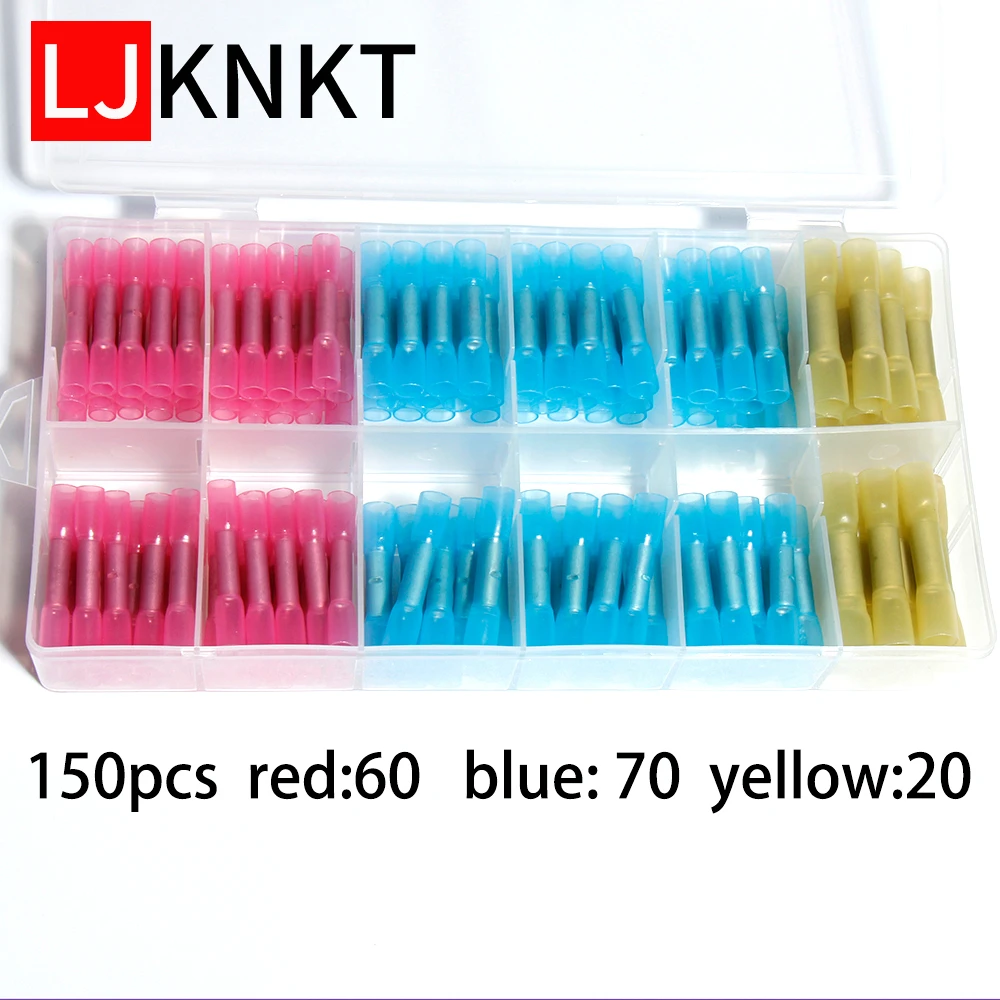 

BHT1.25/2/5 thermal shrinkable Butt Electrical wire connector waterproof Fully Insulated seal boxes 50/150pcs mixed loading