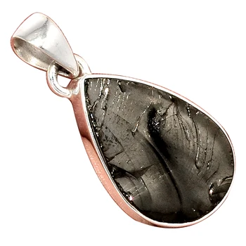 

Genuine SHUNGITE Pendant 925 Sterling Silver, Women Fine Jewelry gift