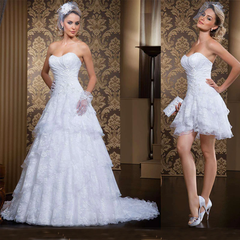 Robe de mariage сексуальный вырез сердечком, без рукавов свадебное платье vestido de noiva кружевная Съемная юбка платья для матери невесты