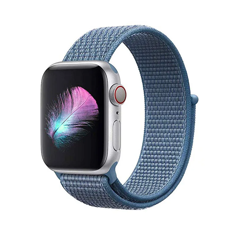 Мягкий дышащий нейлоновый спортивный бесшовный ремешок для Apple Watch 42/38/44/40 мм плетеный браслет для наручных часов iWatch серии 4/3/2/1 группа аксессуар - Цвет ремешка: blue