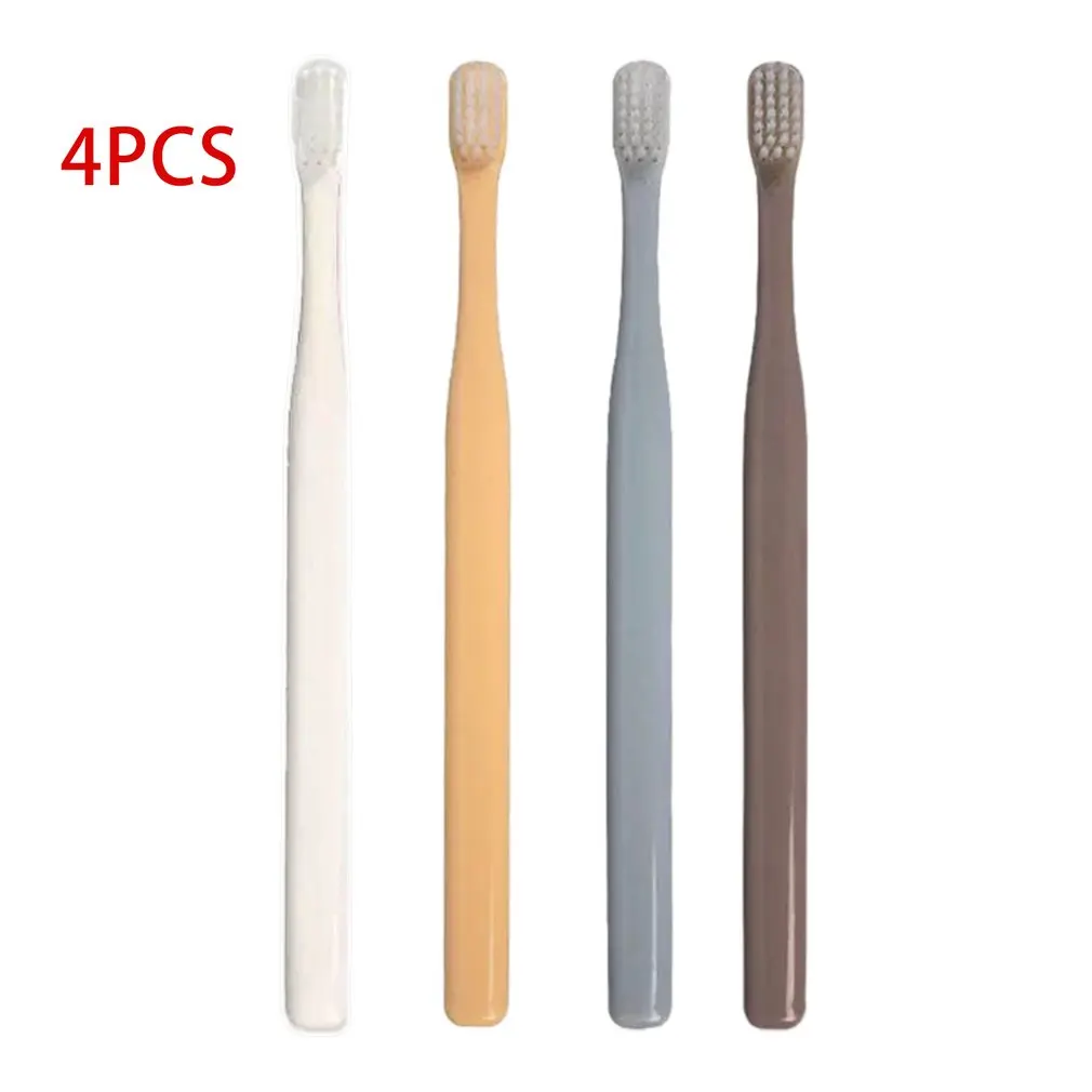 4 pcs/set Soft Bristle Small Head Toothbrush Multi-Color Tooth Brush Portable Travel Eco-friendly Brush Tooth Care Oral Hygiene soft bristle small brush head bamboo charcoal toothbrush oral hygiene eco products goods for adults