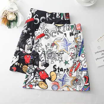 

cartoon print korean style fashion clothing mini skirts womens 2020 summer a line harajuku kawaii short skirt c68