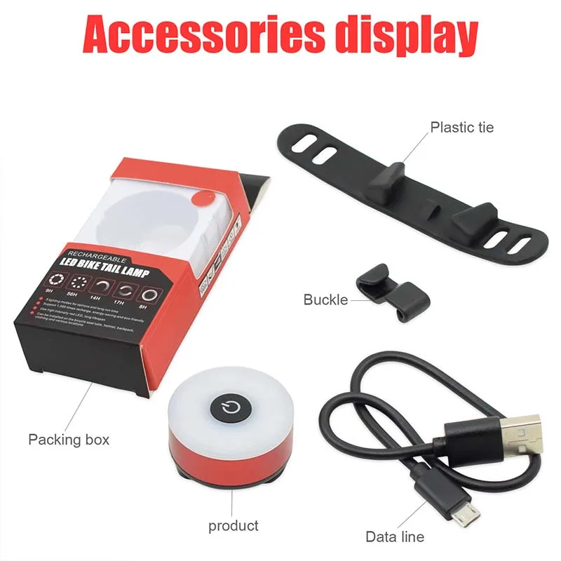Mini LED Bicycle Tail Light Usb Chargeable Bike Rear Lights IPX5 Waterproof Safety Warning Cycling Light Helmet Backpack Lamp