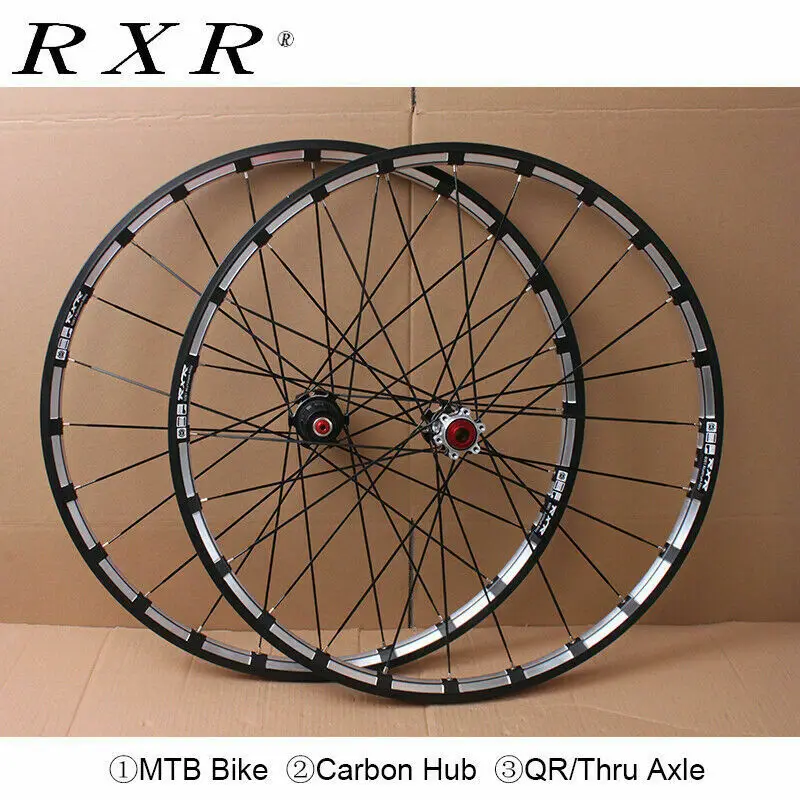 Best RXR 26/27.5/29" Carbon Hub Mountain Bike Wheelset Disc Brake 5 Bearings Bicycle Wheelsets 7-11Speed Thru Axle/QR MTB Wheels 0