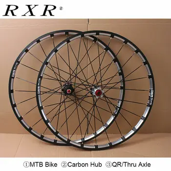

RXR 26/27.5/29" Carbon Hub Mountain Bike Wheelset Disc Brake 5 Bearings Bicycle Wheelsets 7-11Speed Thru Axle/QR MTB Wheels